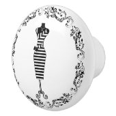 白黒裁縫ルームボダイスドレス型枠セラ セラミックノブ (右)