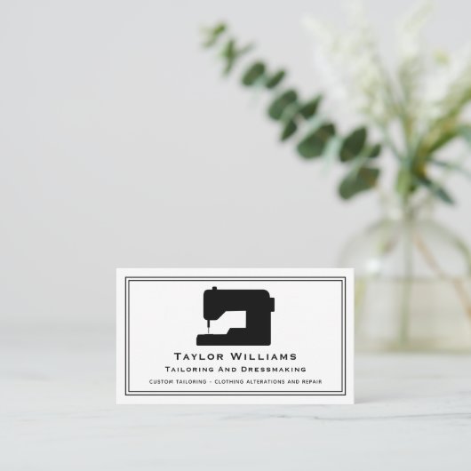 白黒裁縫機械シーフェストテーラー 名刺 (スタンド正面)