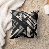 白黒装飾用クッション-モダン抽象芸術 クッション (ブランケット)