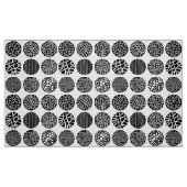 白黒装飾的な円- ファブリック (ファットクウォーター)