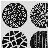 白黒装飾的な円- ファブリック (クローズアップ)