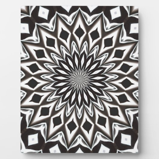 白黒装飾的な曼荼羅 フォトプラーク (正面)