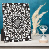 白黒装飾的な曼荼羅 フォトプラーク (側面)