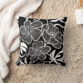 白黒装飾的な枕 クッション (ブランケット)