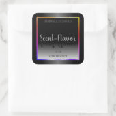 白黒製品ラベルカラフルレインボーフレーム スクエアシール (バッグ)