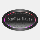 白黒製品ラベルカラフルレインボーフレーム 楕円形シール (正面)