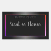 白黒製品ラベルカラフルレインボーフレーム 長方形シール (正面)