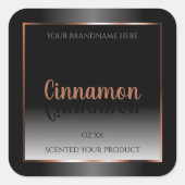 白黒製品ラベル注光バラ金ゴールド枠 スクエアシール (正面)