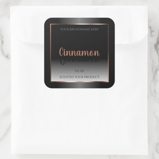 白黒製品ラベル注光バラ金ゴールド枠 スクエアシール (バッグ)