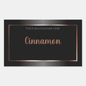 白黒製品ラベル注光バラ金ゴールド枠 長方形シール (正面)