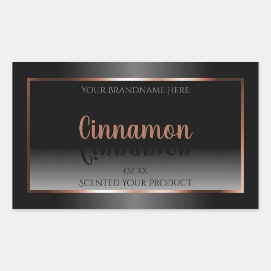 白黒製品ラベル注光バラ金ゴールド枠 長方形シール (正面)