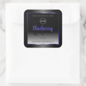 白黒製品ラベルShimmeryブルーフレームロゴ スクエアシール (バッグ)