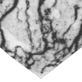 白黒複雑な大理石の石造りパターン ショートテーブルランナー (コーナー)