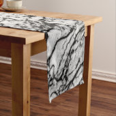 白黒複雑な大理石の石造りパターン ショートテーブルランナー (インサイチュ)
