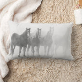 白黒西部の馬 ランバークッション (ブランケット)