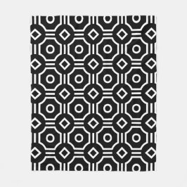 白黒角円光学錯覚パターン フリースブランケット