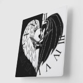 白黒角壁時計 スクエア壁時計 (傾斜)