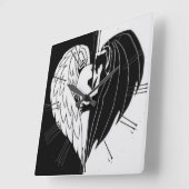 白黒角壁時計 スクエア壁時計 (傾斜)