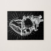 白黒解剖ハートのパズル ジグソーパズル (横)