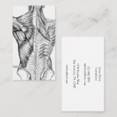 白黒解剖学の芸術の背筋(1890年) 名刺 (正面/裏面)