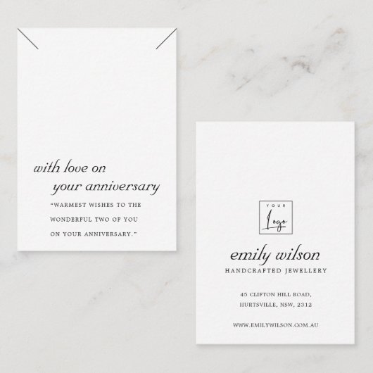 白黒記念ネックレス表示カード プレイスカード (正面/裏面)