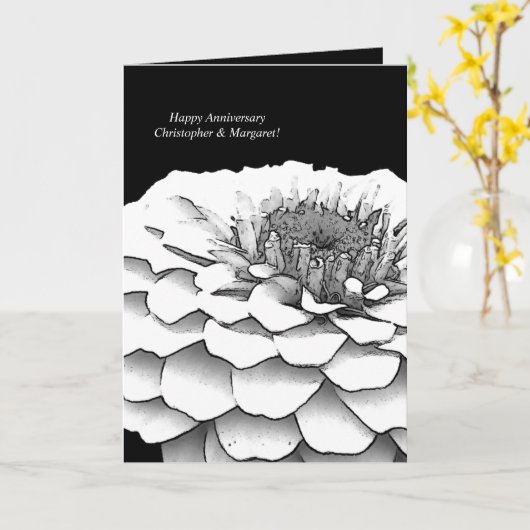 白黒記念日 カード (黄色い花)