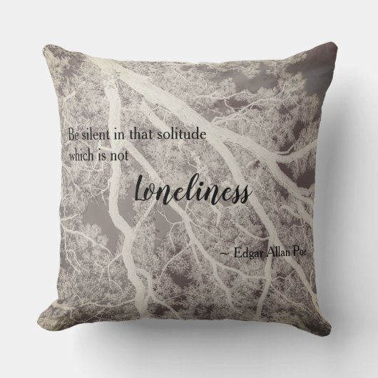 白黒詩の木 クッション (正面)