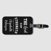 白黒詩篇28:7主は私の力 ラゲッジタグ (正面横)