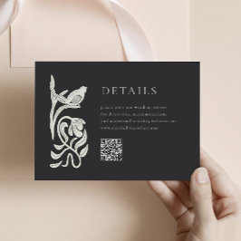 白黒詳細エンクロージャカードとQRコード エンクロージャーカード