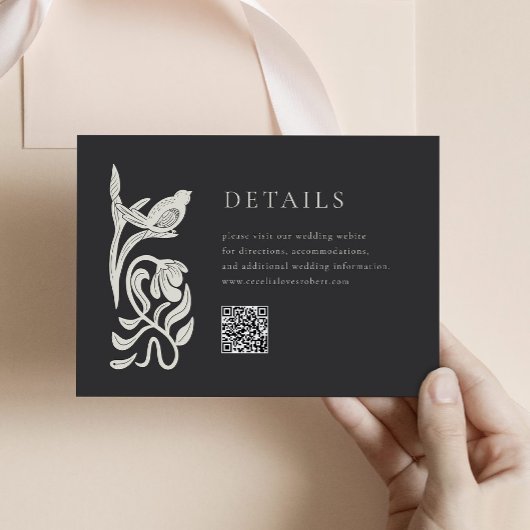 白黒詳細エンクロージャカードとQRコード エンクロージャーカード