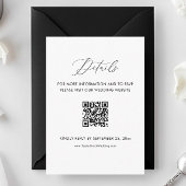 白黒詳細結婚WebサイトQrコード エンクロージャーカード