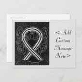 白黒認識度リボンエンジェルポストカード ポストカード (正面/裏面)