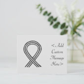 白黒認識度リボンカスタムはがき ポストカード (スタンド正面)