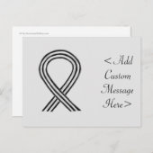 白黒認識度リボンカスタムはがき ポストカード (正面/裏面)