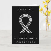 白黒認識度リボンカスタムカード カード (黄色い花)