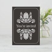 白黒誕生日のパーティの招待状 招待状 (スタンド正面)