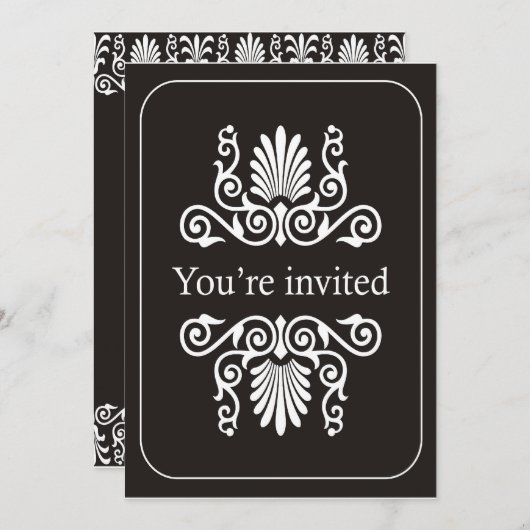 白黒誕生日のパーティの招待状 招待状 (正面/裏面)