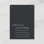 白黒誕生日ギフトネックレス表示カード プレイスカード (正面)