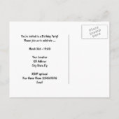 白黒誕生日パーティーの招待状 インビテーションポストカード (裏面)