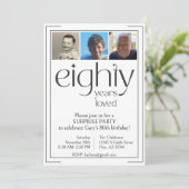 白黒誕生日パーティーへの招待 招待状 (スタンド正面)