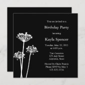 白黒誕生日モダンパーティーの招待状 招待状 (正面/裏面)