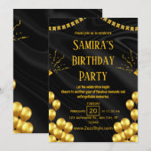 白黒誕生日招待状 招待状 (正面/裏面)