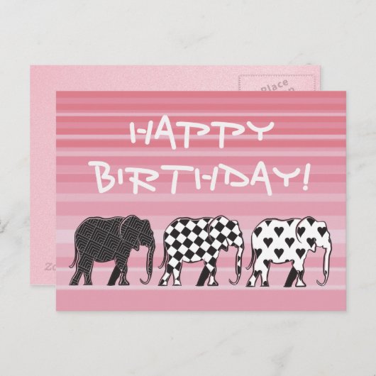 白黒誕生日 ポストカード (正面/裏面)