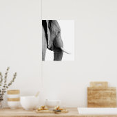 白黒象の野生アフリカ動物の写真 ポスター (キッチン)