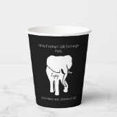 白黒象ギフト交換カスタム文字 紙コップ (裏面)