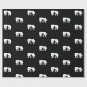 白黒象ギフト交換 ラッピングペーパー (フラット)