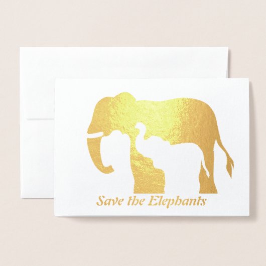 白黒象 箔カード (封筒付き正面)