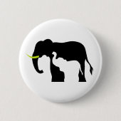 白黒象 缶バッジ (正面)