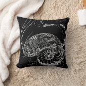 白黒貝のデザインの装飾用クッション クッション (ブランケット)