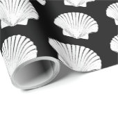 白黒貝殻 ラッピングペーパー (ロールコーナー)